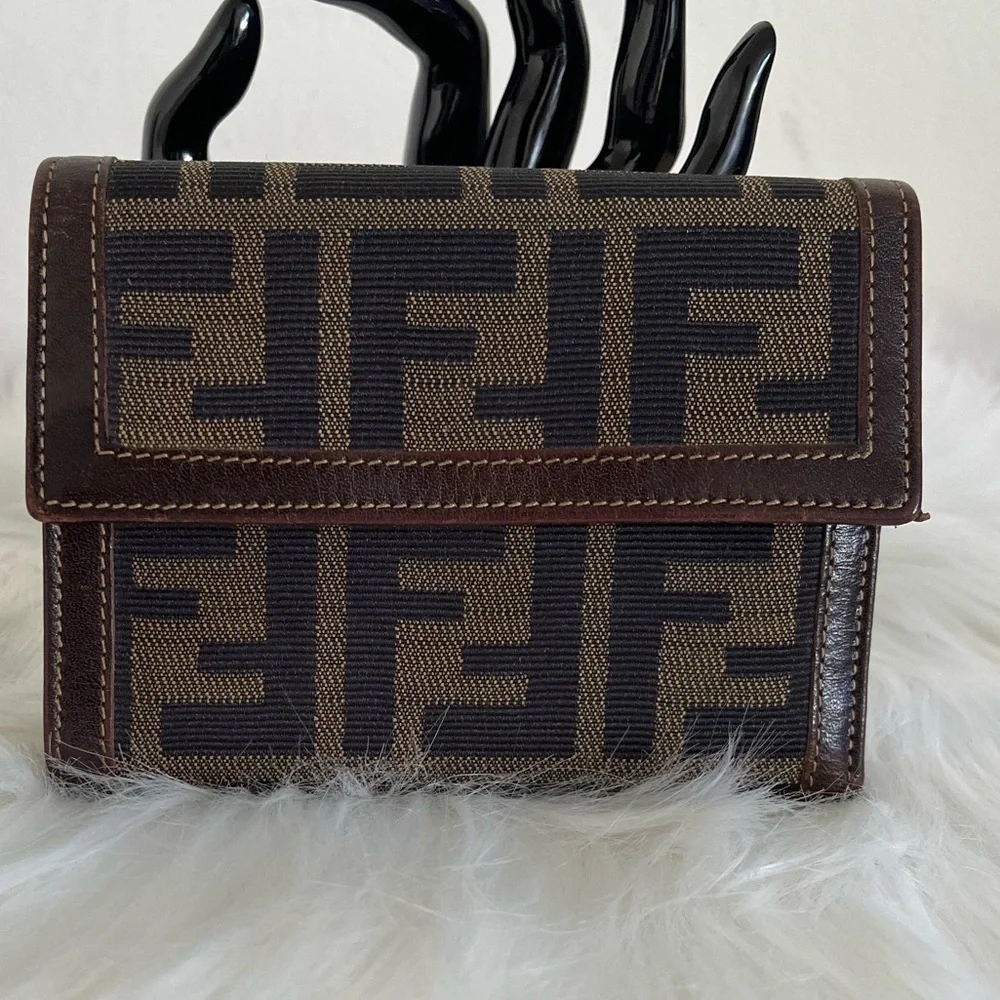 FENDI Zucca Trifold Wallet EUC Authenticity Guaranteed